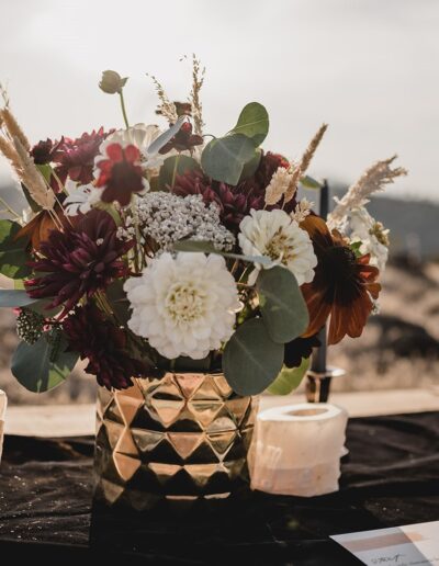 Floral arrangements for reception tables
